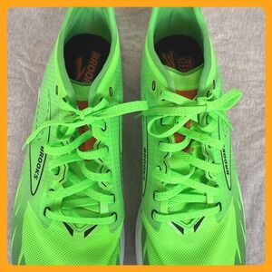 Brooks Wire v7 XC Track Racing Spikes Neon Green Orange‎ Mens Size 13